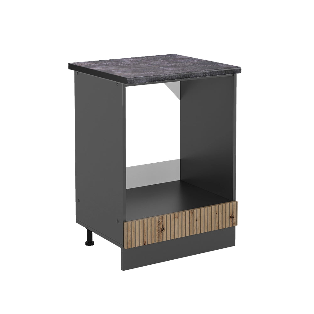 Mobile per forno da incasso R-Line Rovere artigianale/Antracite 60 cm, PL Antracite Vicco