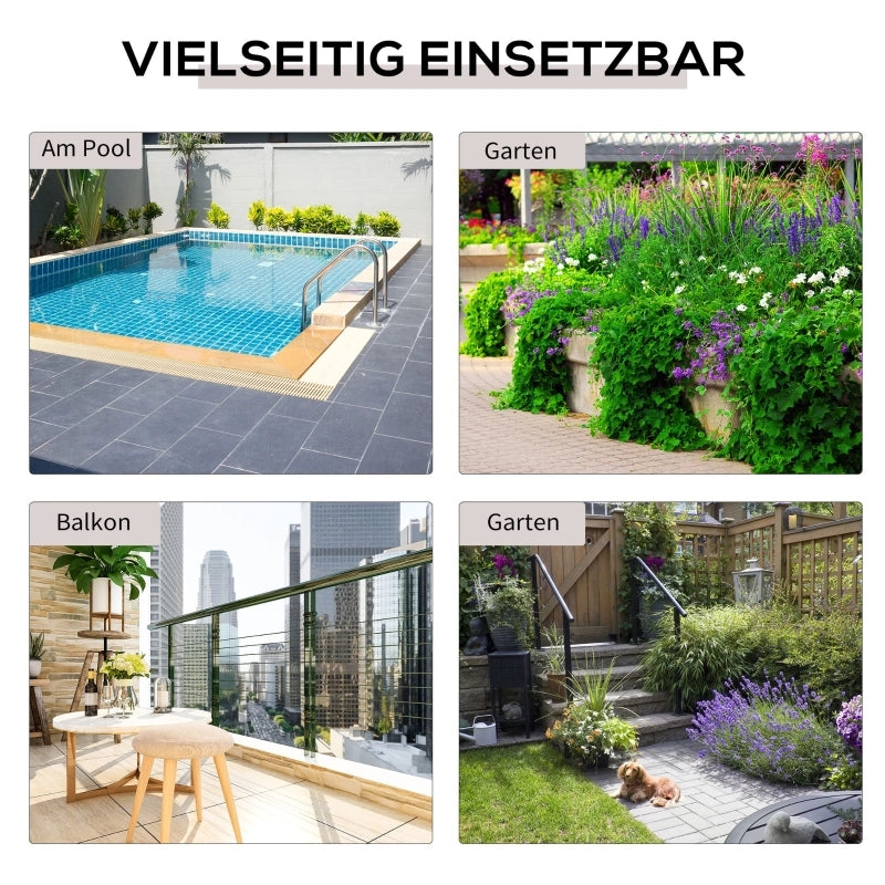 OKWISH Tavolino da Giardino Pieghevole con Piano Quadrato, in Polyrattan, per Balcone e Terrazza, Marrone, 40×40×40 cm