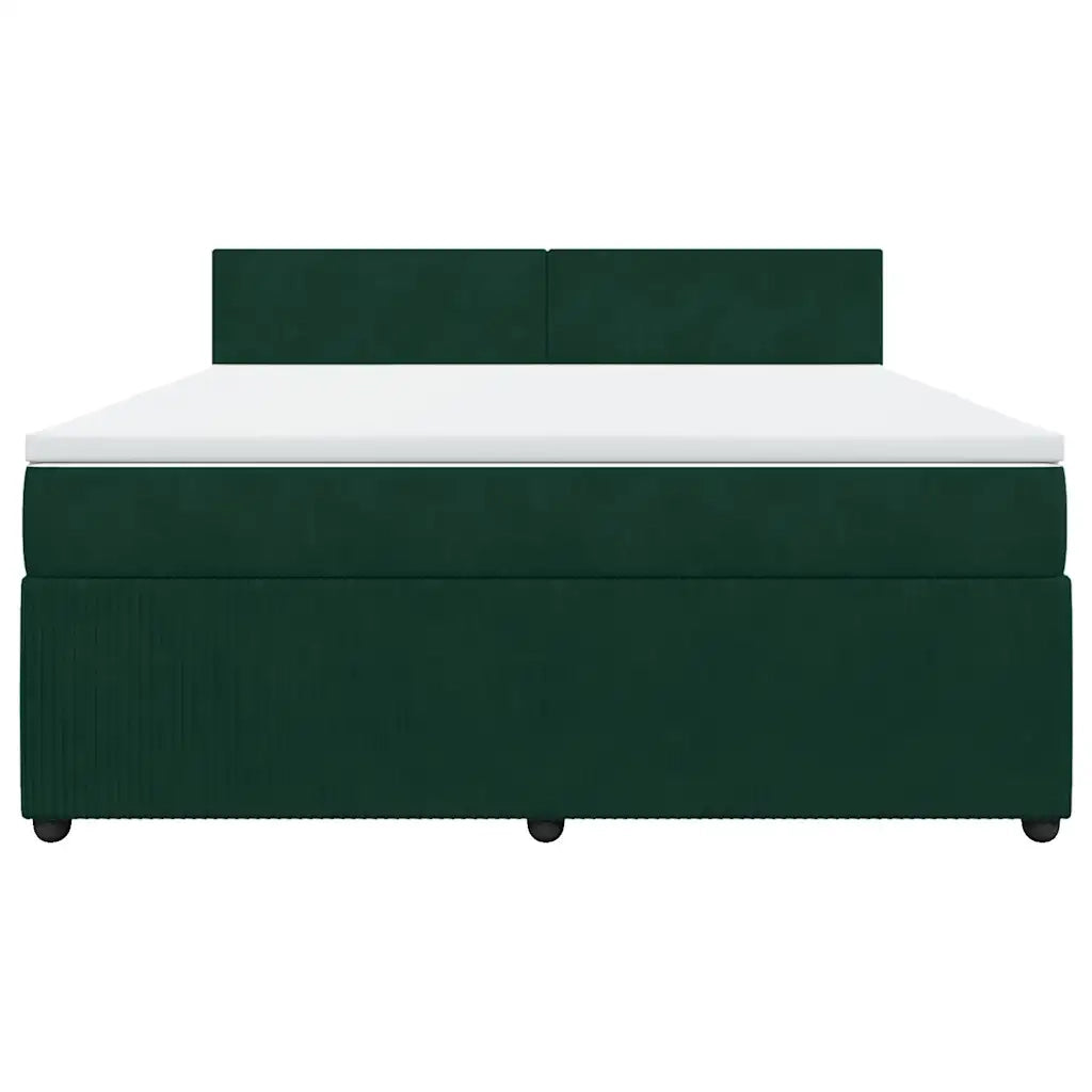 Giroletto a Molle con Materasso Verde Scuro 180x200 cm Velluto 3287803