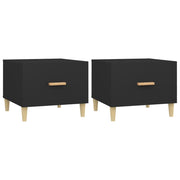 2 pz Tavolini da salotto | Tavolino da caff¨¨ | Tavolino da Soggiorno Neri 50x50x40 cm in Legno Multistrato