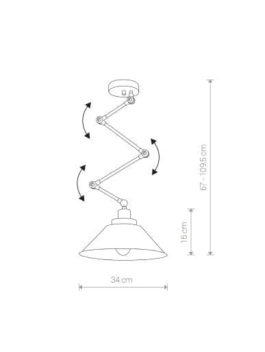 Lampadario soffitto Nowodvorski Pantograph nero 85cm