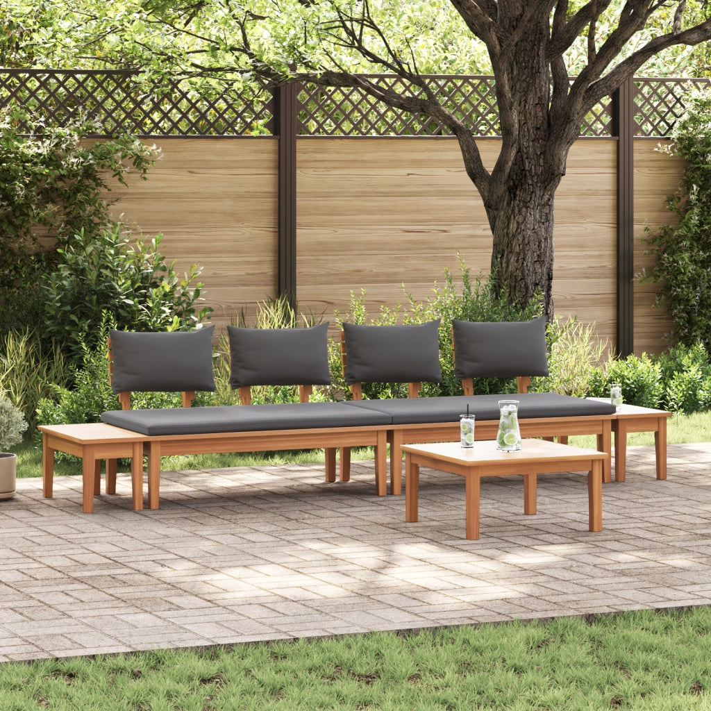 Set Pranzo Giardino  Legno Massello Teak 5 Pezzi
