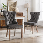 SEDIA da pranzo 53x46,5x95 cm grigia in velluto Set da 2 pezzi