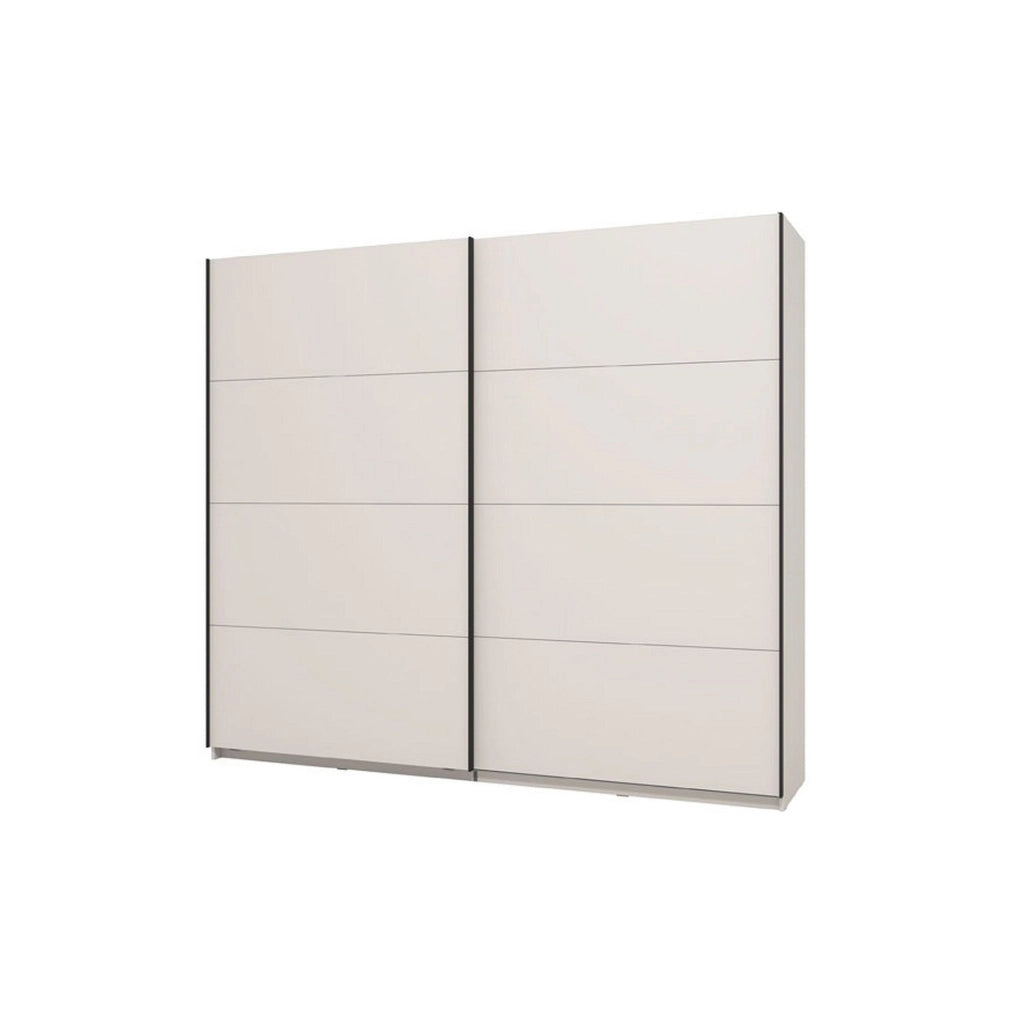 Armadio Camera da Letto Salemi, Guardaroba Grande 2 Ripiani, 245x217.5h cm Bianco Crema