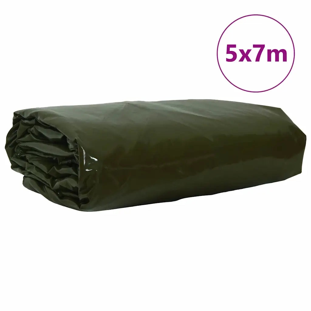 Telo 650g / m² Verde oliva 5 x 7 m Tela con rivestimento in PVC