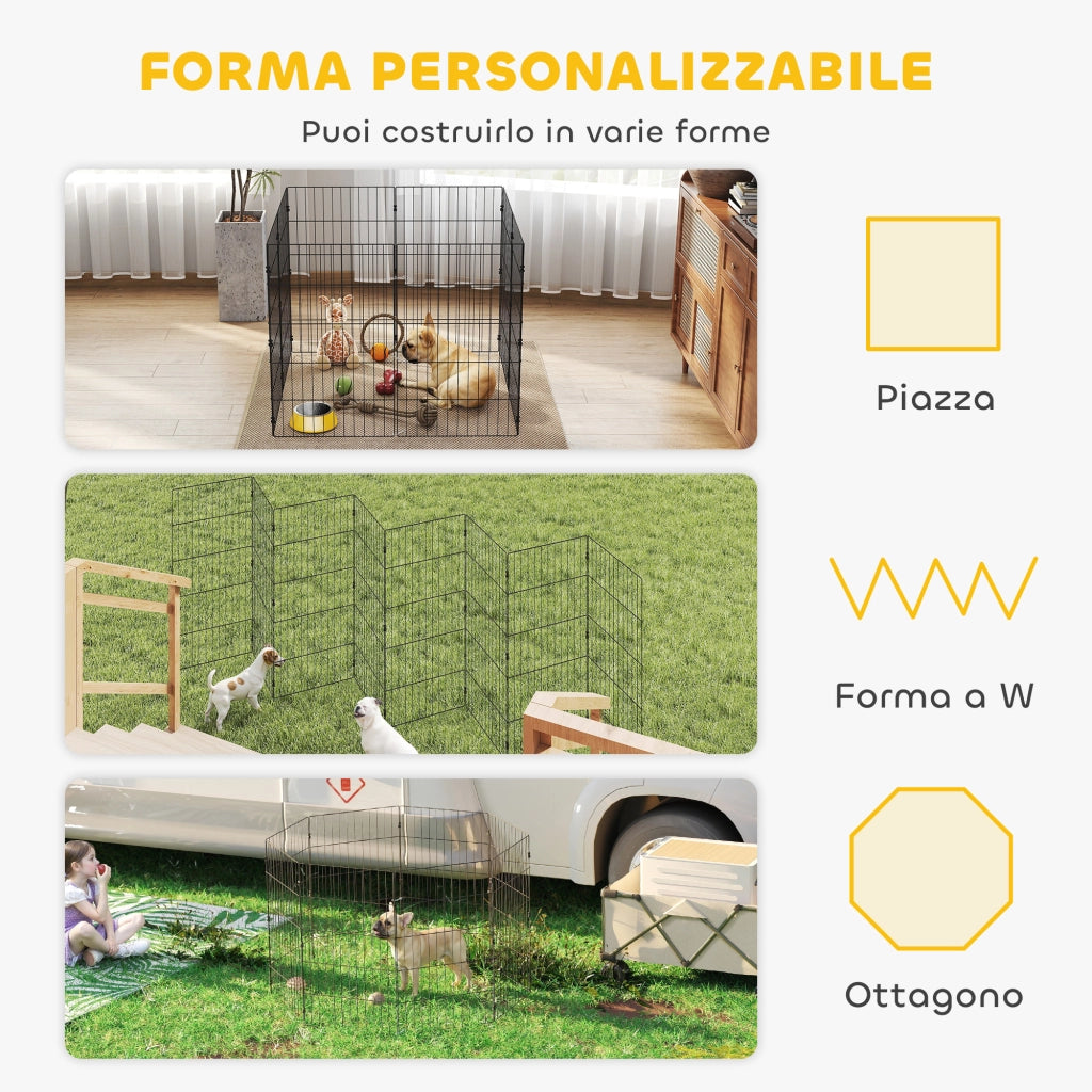 Recinzione per Cani Pieghevole in Metallo ¨C zephmum ¨C 50x80 cm Nero