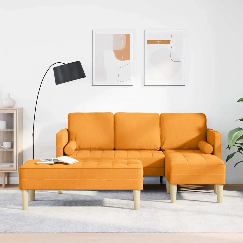 Set di divani con cuscino 2 pcs Giallo Scuro Poliestere 3329260