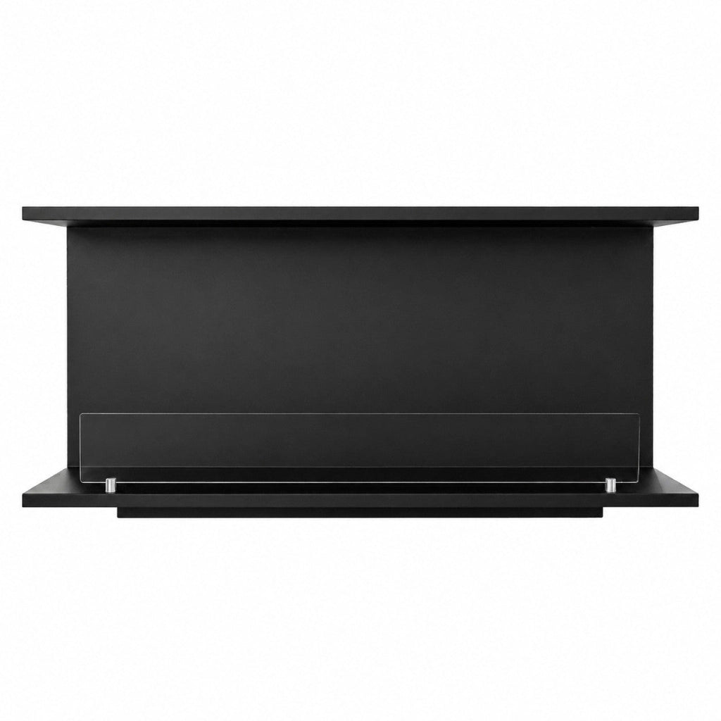 Camino a Bioetanolo da Incasso Trifacciale 120x30x50 cm Giove 3 Lati Aperti Struttura in Acciaio Nero
