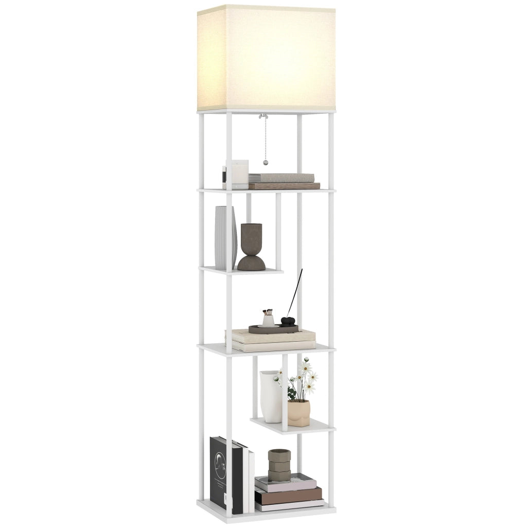 Lampada da Terra con Scaffale ¨C zephmum ¨C Bianco 3000K-6500K