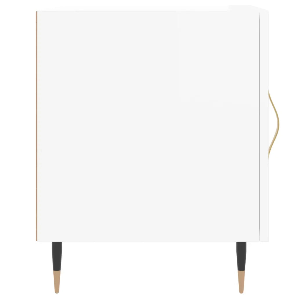 Comodini 2 pz Bianco Lucido 40x40x50 cm in Legno Multistrato 827521