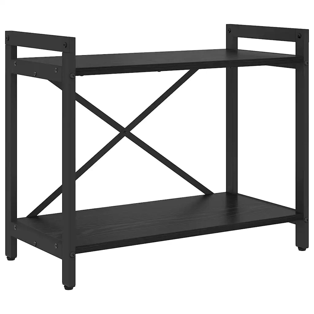 Libreria-Scaffale per Libri-Mobile di Stoccaggio Rovere Nero 60 x 30 x 50 cm Legno multistrato