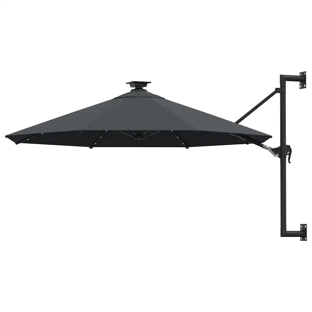Ombrellone da Giardino a Parete con LED 300 cm Antracite