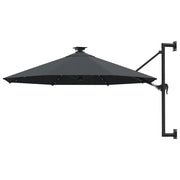 Ombrellone da Giardino a Parete con LED 300 cm Antracite