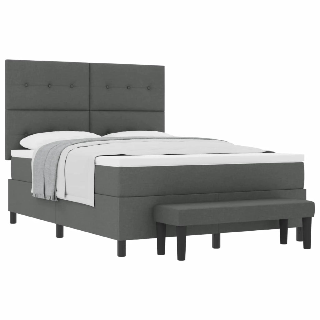 Letto a molle con cuscino Grigio scuro 140 x 190 cm Tessuto 3344066