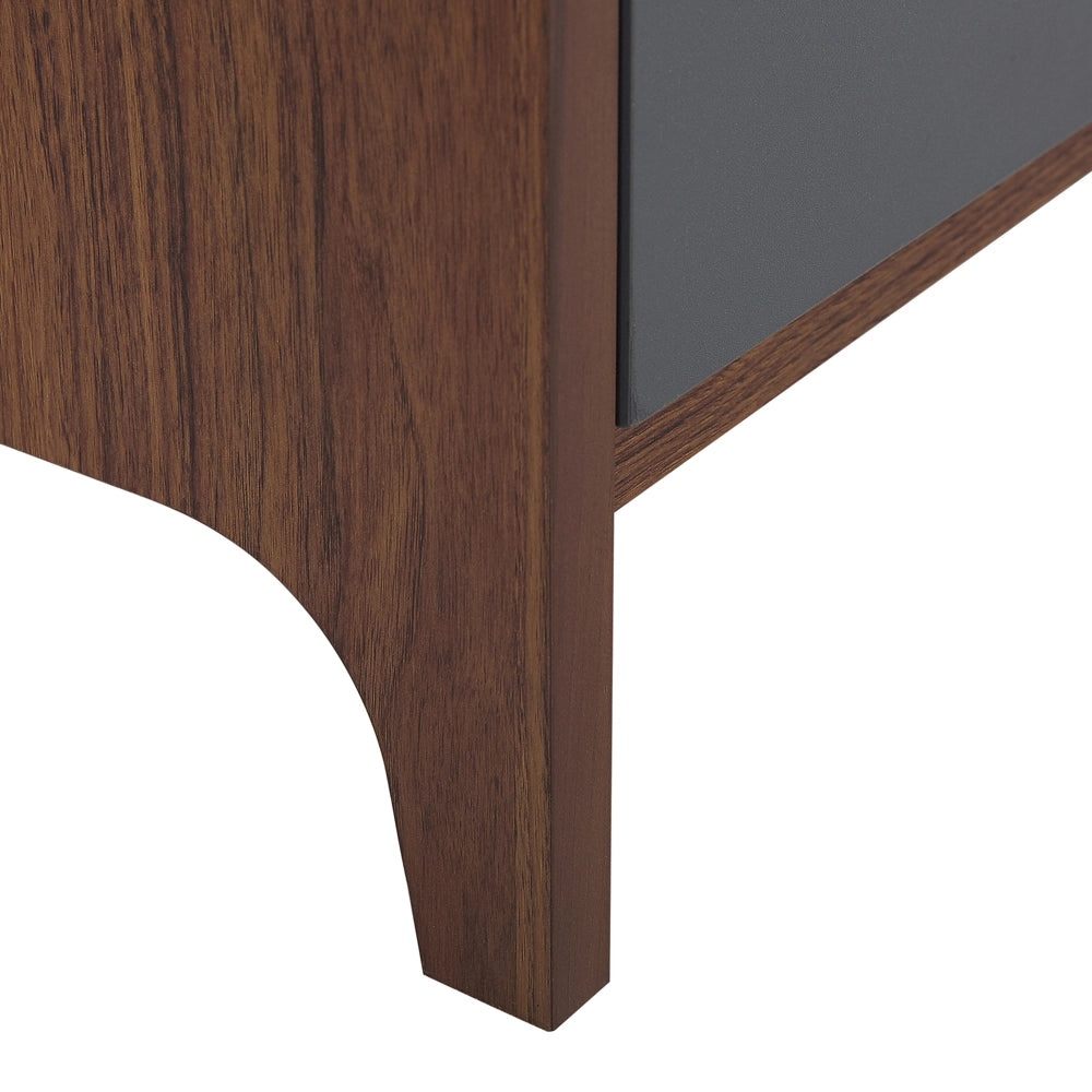 Madia credenza in legno scuro con armadio a 3 ante in derivati del legno grigio retrò moderno