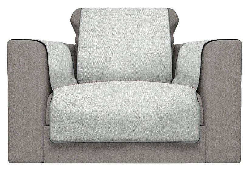 Copridivano con Copri Braccioli Seduta 230 cm in Poliestere Grigio