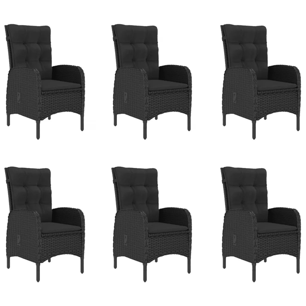Set da Pranzo da Giardino 7 pz Nero 3068799