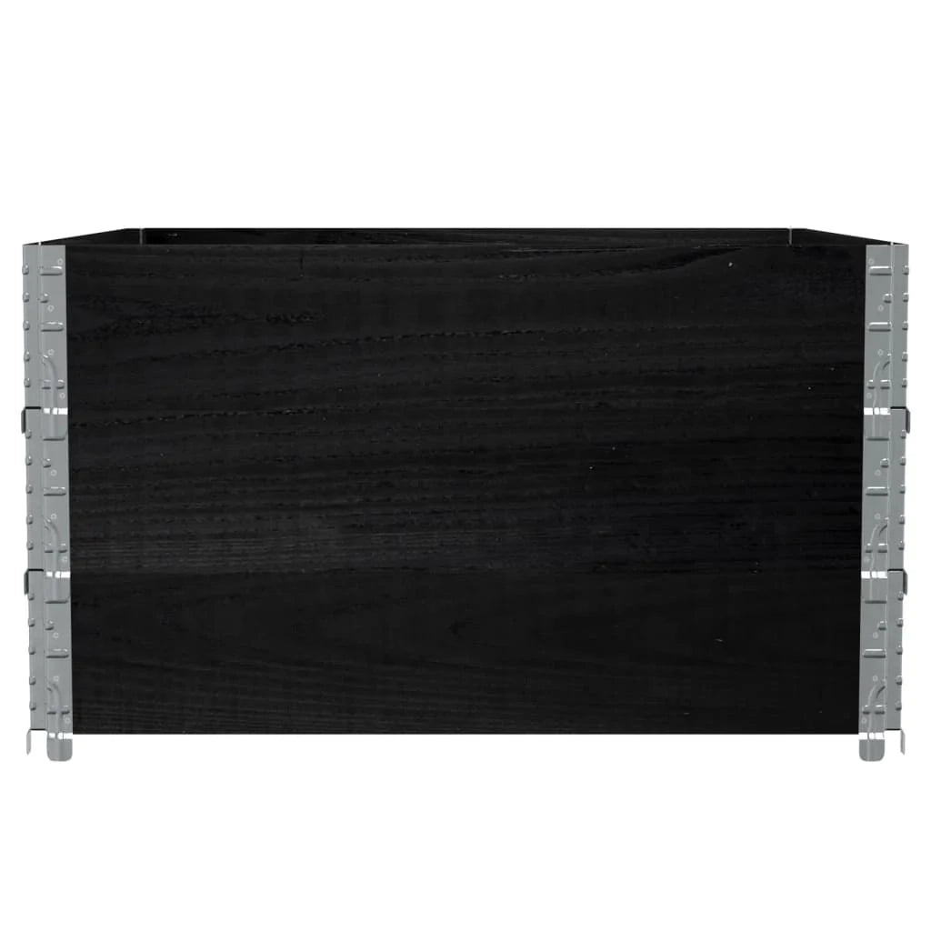 Vassoio per fioriera aiuola rialzata piante fiori terrazza giardino 100 x 100 cm legno massello di pino nero 02_0037247