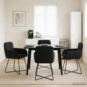 Sedie da pranzo 4 pcs Velluto (V) Nero 59 x 56,5 x 86 cm 3428214