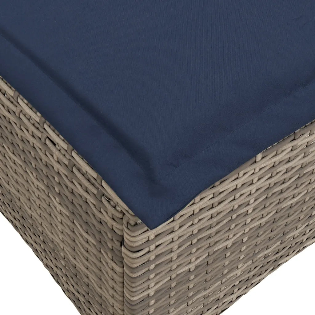 vidaXL Sgabelli Giardino con Cuscini 2 pz Grigio 55x55x36cm Polyrattan