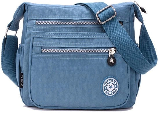 Borse a Spalla in Nylon per Donna Tote Bag Shopper Hobo Tote Bag per Uso Giornaliero Scuola Ufficio Spese Viaggio Shopping Tote Bag in Blu e Grigio