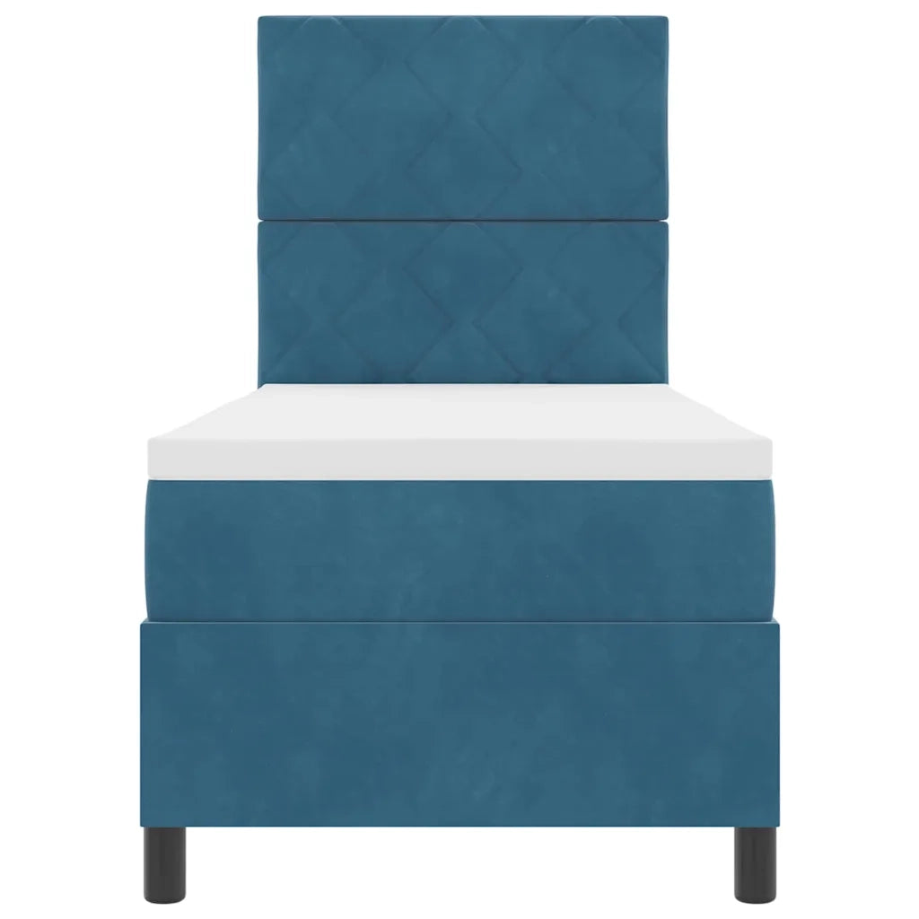 Letto a Sorgente LED con testiera Blu Scuro 80 x 200 cm Velluto 3343344