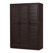 Armadio moderno per camera da letto mobile contenitore senza tempo 7 ripiani 1 cassetto MDF 176 x 120 x 52 cm effetto noce scuro 03_0006378