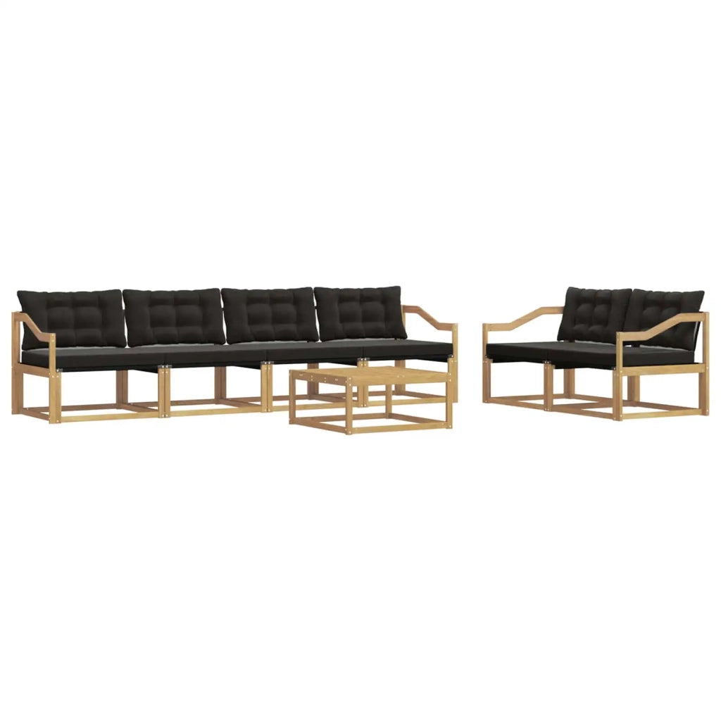 Set di divani da esterno 7 pz Bianco e Nero 3388454