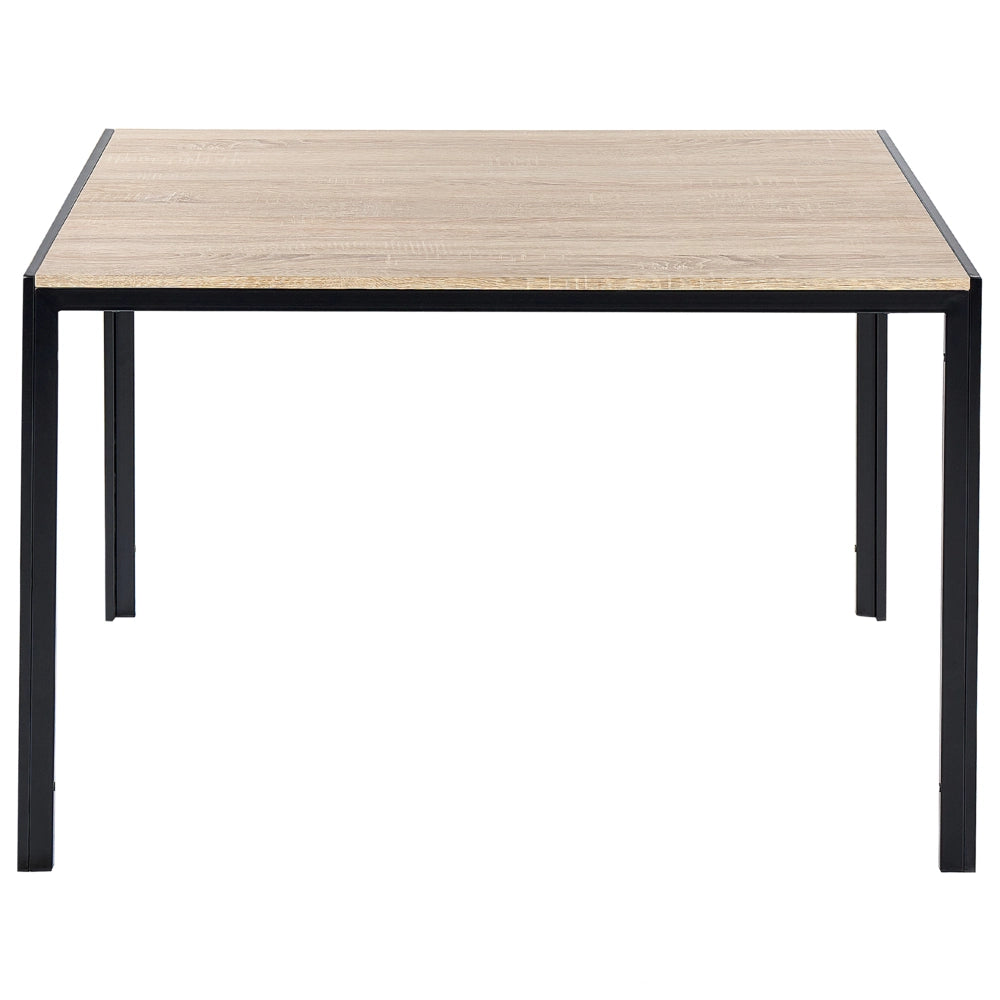 Tavolo da pranzo in legno chiaro con piano nero gambe in metallo 120 x 80 cm Tavolo da cucina tradizionale rettangolare