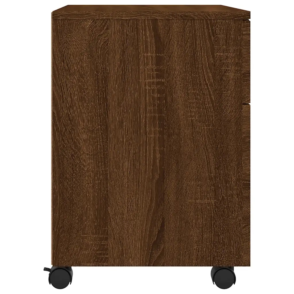 Schedario con Ruote Marrone Rovere 45x38x54cm Legno Multistrato 817137