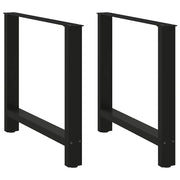 Gambe per tavolo da pranzo nere 2 pz 80x(72-73) cm in acciaio