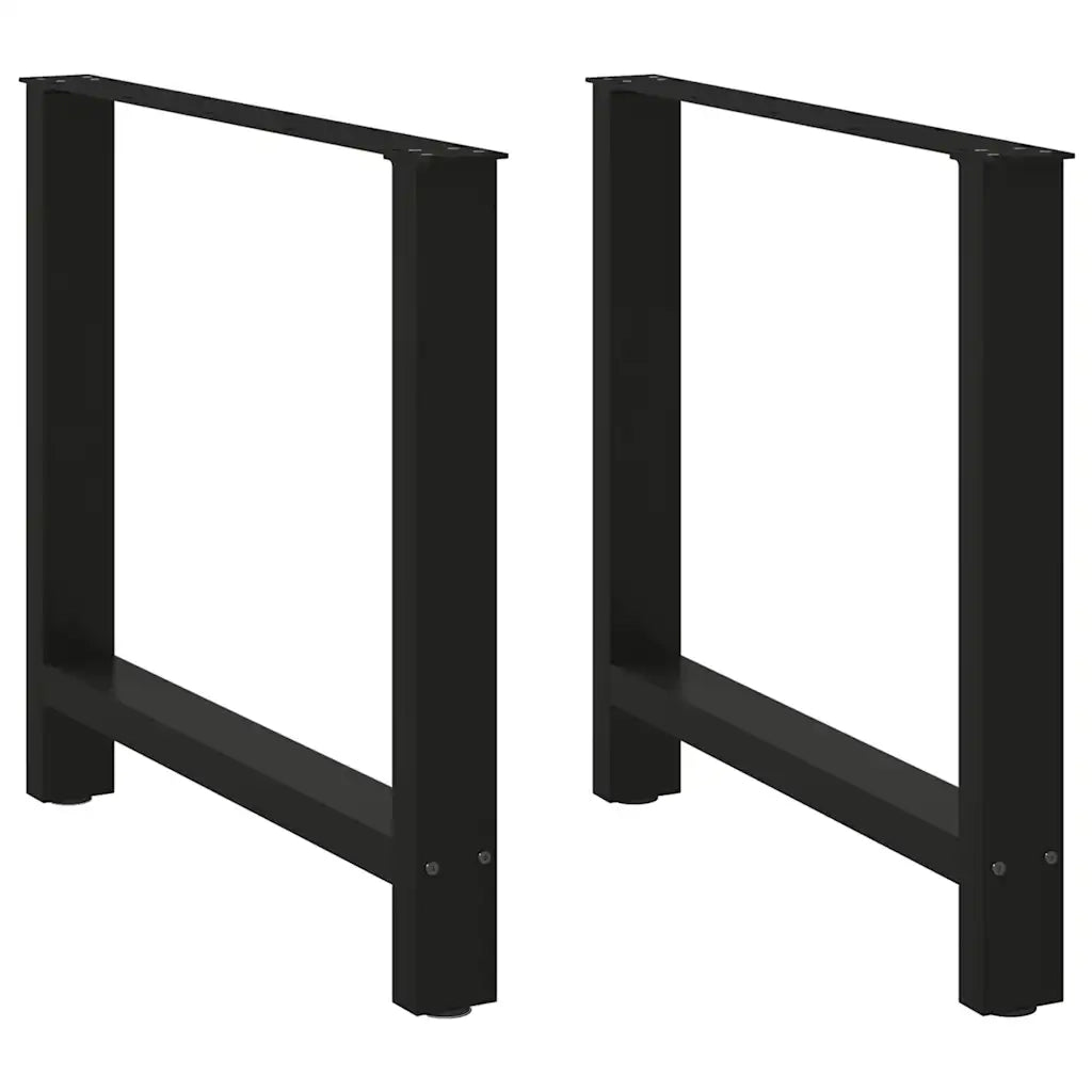 Gambe per tavolo da pranzo nere 2 pz 80x(72-73) cm in acciaio