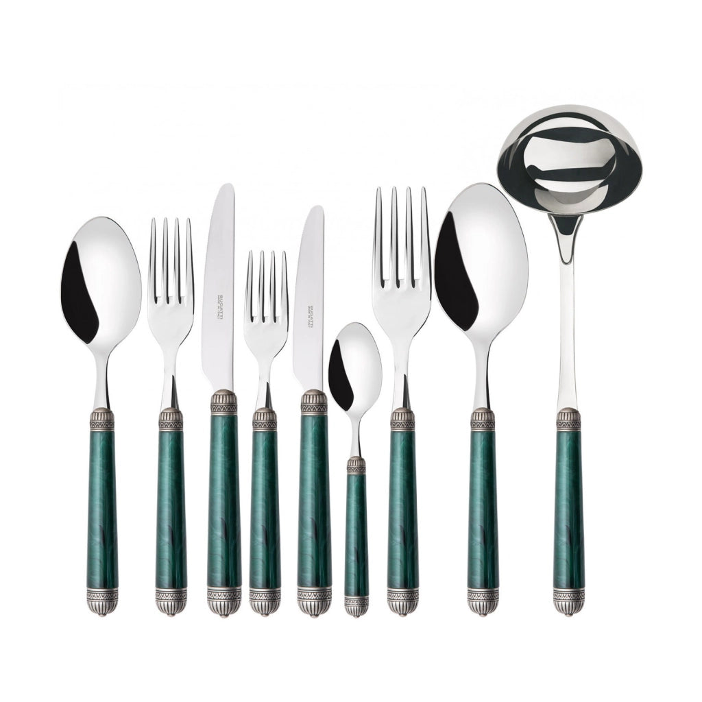 DORICO Ghiera Argento Anticato, Posate Set 75 Pz, Scatola