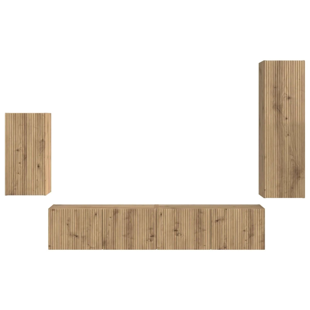 Set mobile TV 4 pcs Rovere artigianale Legno multistrato 3409014
