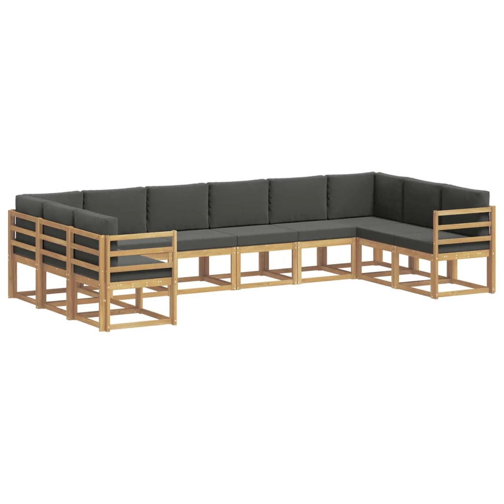 Set di divani da esterno 10 pz Bianco e Antracite 3388276