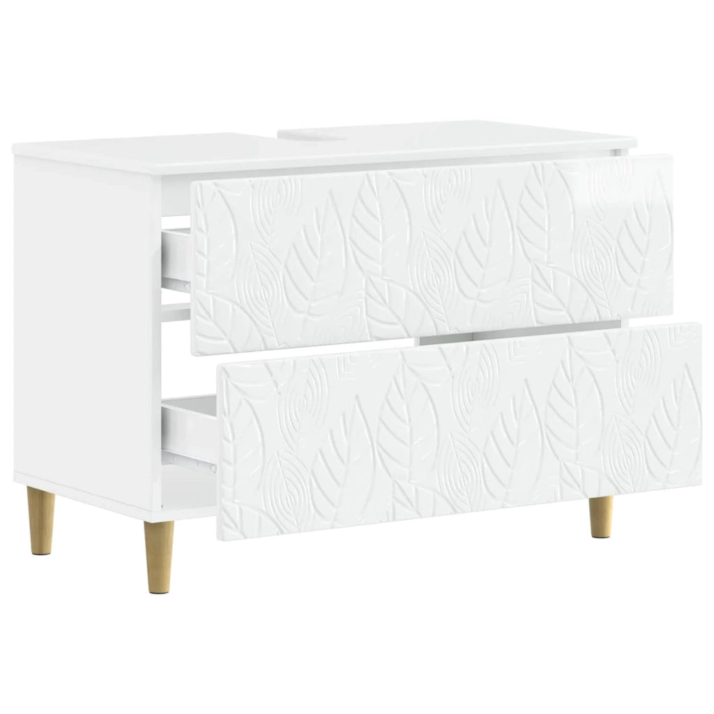 Armadio per Lavabo da Bagno DELFT Bianco Lucido 82 x 41 x 59 cm 897019