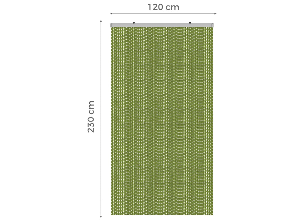 Tenda Antimosca Antirumore Caduta Pannello Porta Finestra Casa Pon Pon - 120X230 - Verde