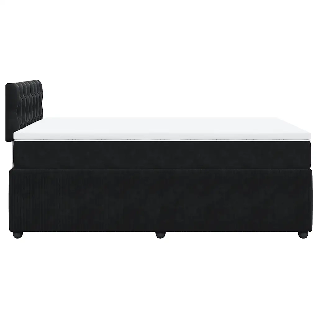 Giroletto a Molle con Materasso Nero 120x200 cm in Velluto 3290018