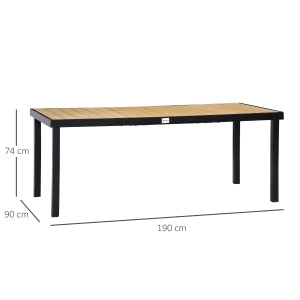 TAVOLO DA GIARDINO 190x90x74 cm Effetto legno Natural Wood
