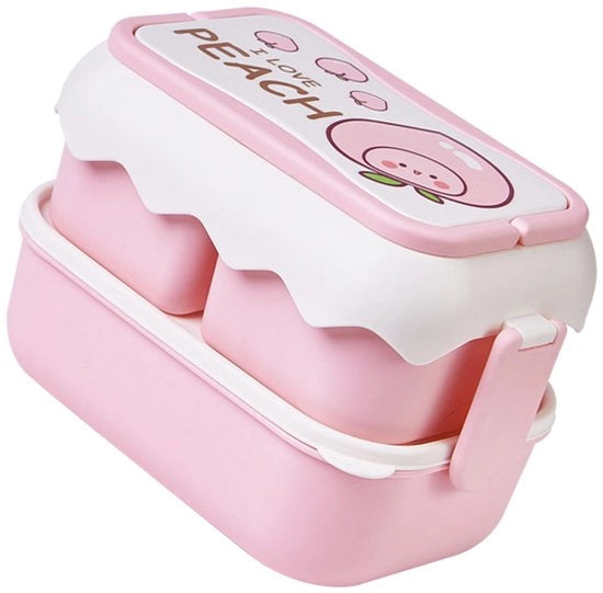 Lunchbox portatile cartoon con compartimento separato, magnetron resistente, contenitore per studenti (Haofyzfq79mkide-11)