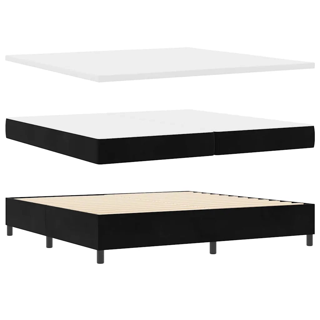 Letto a molle con strisce LED Nero 200 x 200 cm Velluto 3343942