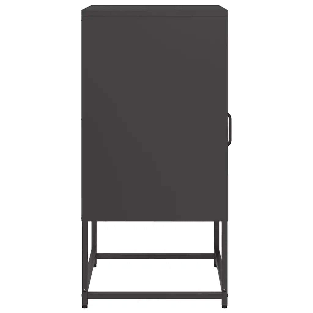 Comodino Nero 36x39x78 cm in Acciaio Laminato a Freddo 853410