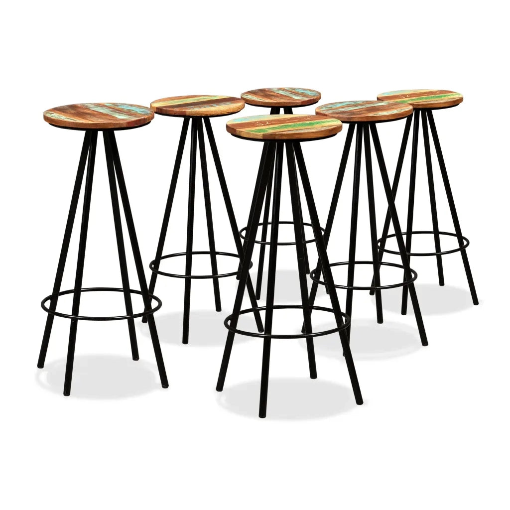 Set da Bar 7 pz in Legno Massello di Acacia e di Recupero 275134