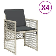 Sedie da Giardino con Cuscini 4 pz | Sedie da Esterno Grigio Chiaro in Polyrattan
