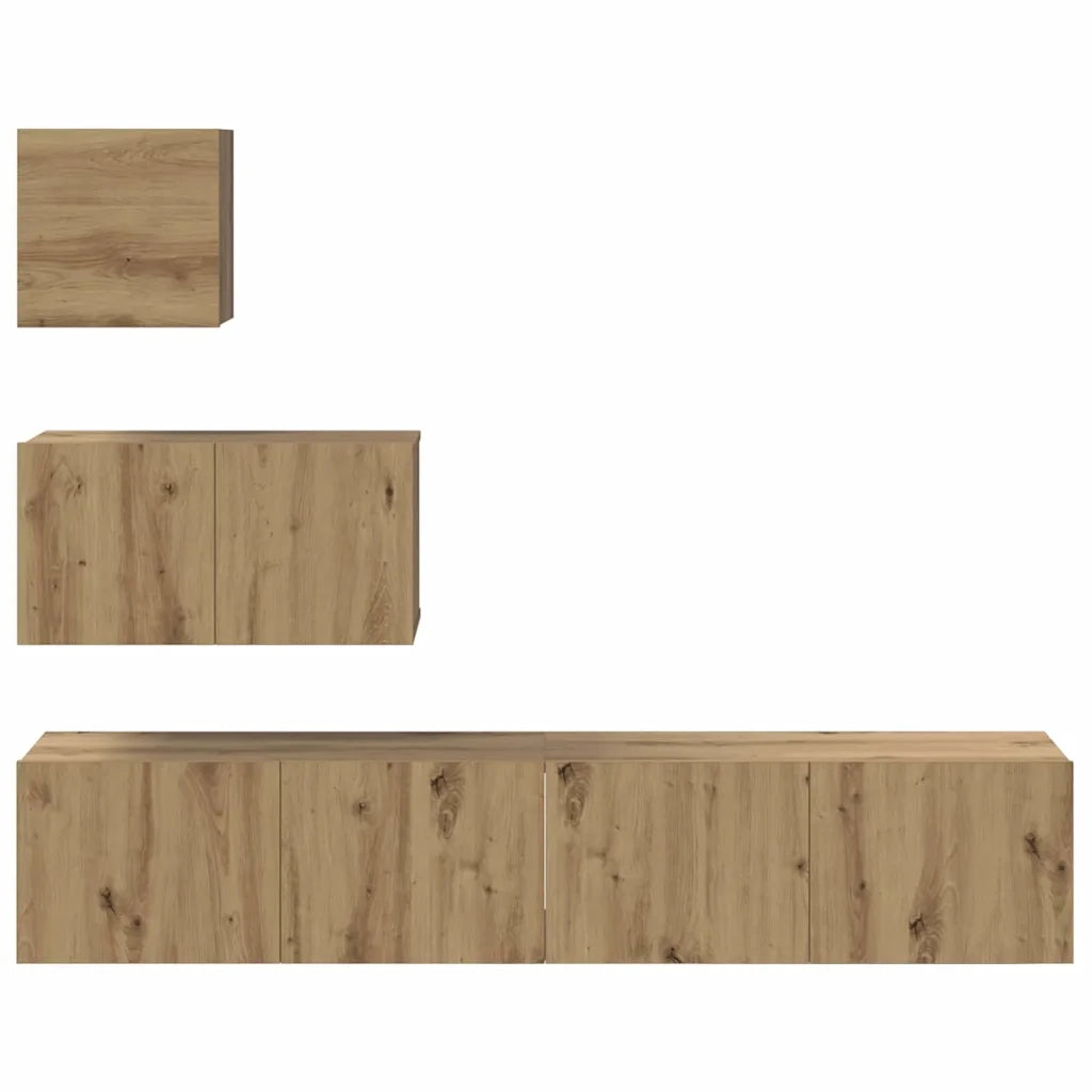 Set mobile TV 4 pcs Rovere artigianale Legno multistrato 3393437