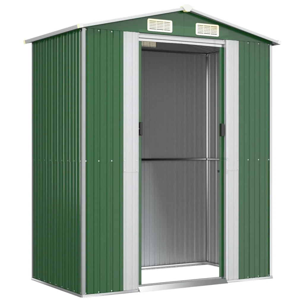 Casetta da giardino cabina ripostiglio casetta da esterno robusta casetta per attrezzi 192 x 108 x 223 cm acciaio zincato verde 02_0022359