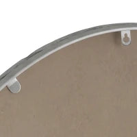 Specchio retrò ovale con cornice in ferro, da parete per bagno, soggiorno, 65x3x100 cm, Argento