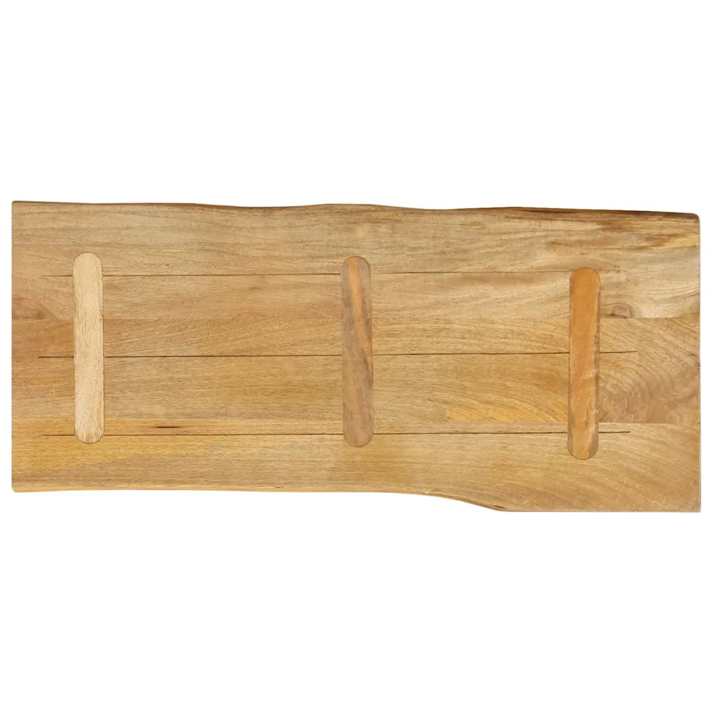 Piano Tavolo 90x40x2,5 cm Bordi Vivi in Legno Massello di Mango 370707