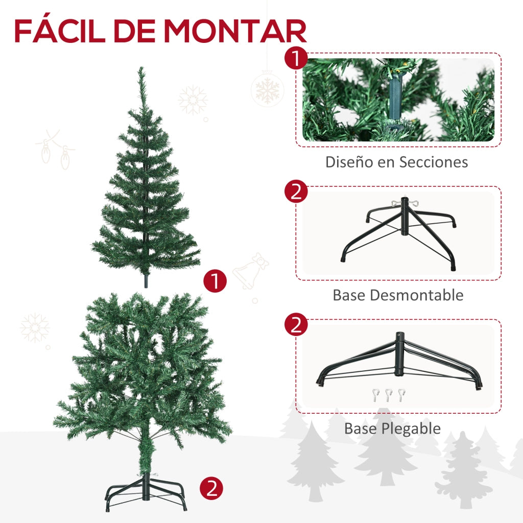 Albero di Natale Artificiale ¨C zephmum ¨C Verde 150 cm con 420 rami e pigne