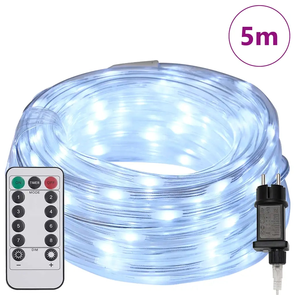 Luce a corda con 120 LED Bianco Freddo 5 m PVC CFW7602032
